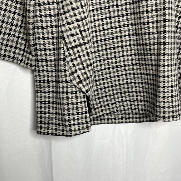 J Jill Ponte Tunic Gray Black White Houndstooth Boatneck‎ ¾ Sleeve Size Medium - Picture 3 of 8